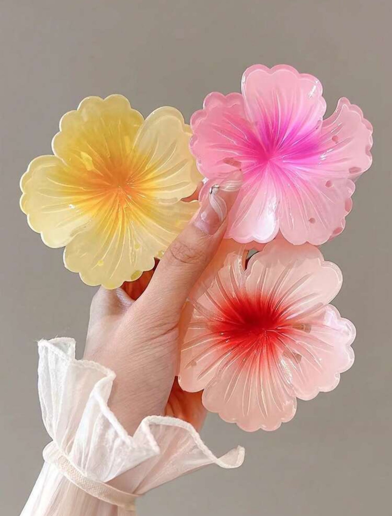 Elegant Flower Hair Clip Set of 3