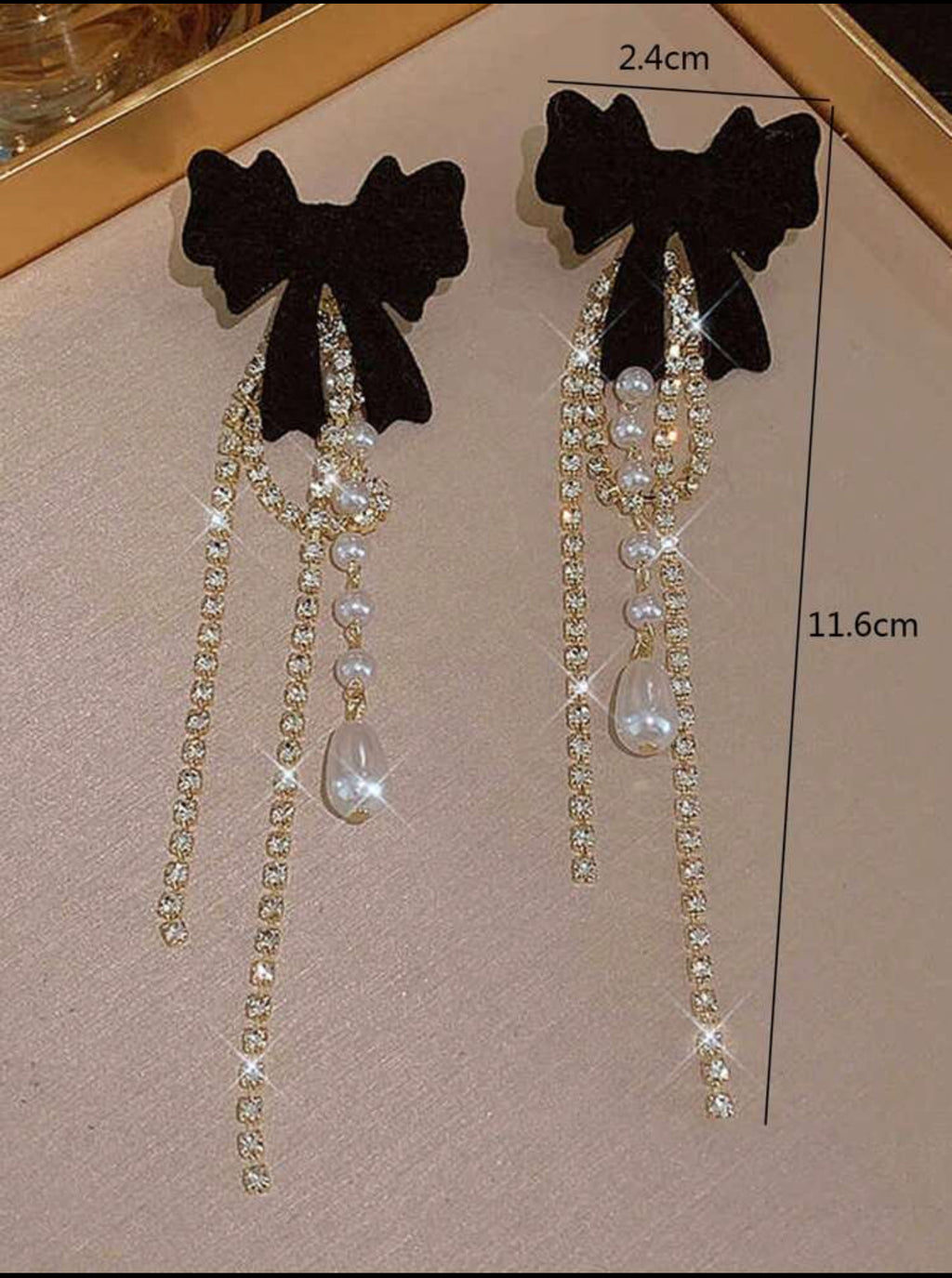 Black Bow Drop Earrings | Elegant Fashion Jewelry