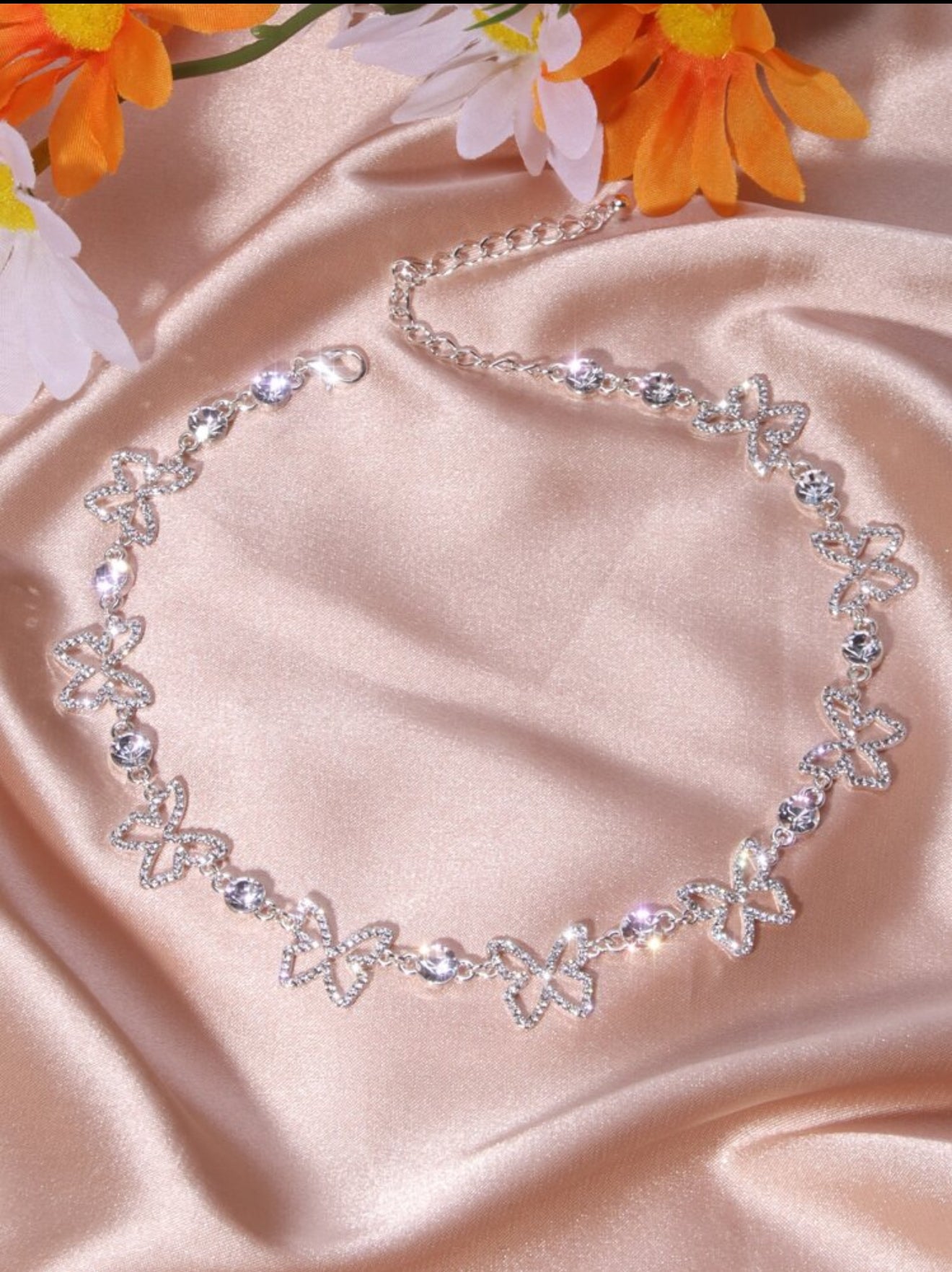Rhinestone Butteryfly decor necklace