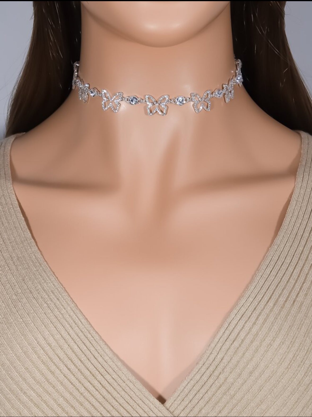 Rhinestone Butteryfly decor necklace